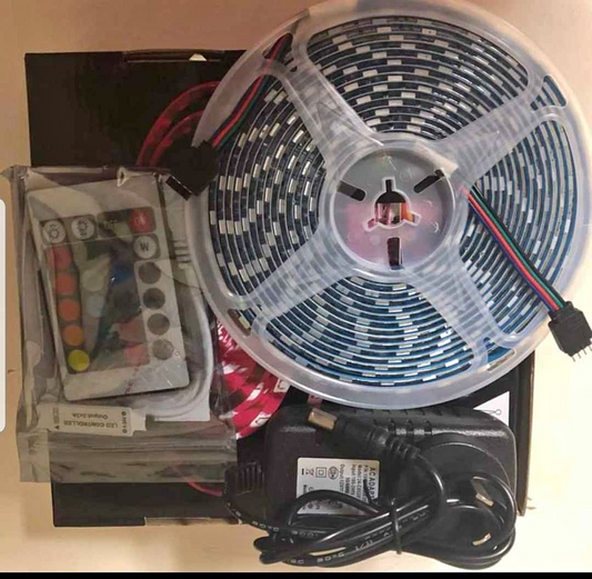 Led strip. 5050 rgb with wall plug and remote 5m long