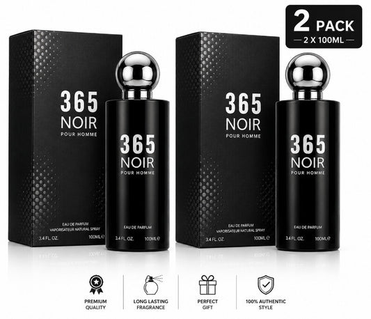 2 Pack 365 Noir Men’s Cologne 100ml Eau De Parfum Fragrance Spray