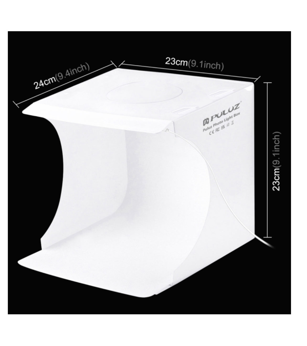 Photo box with LED lights