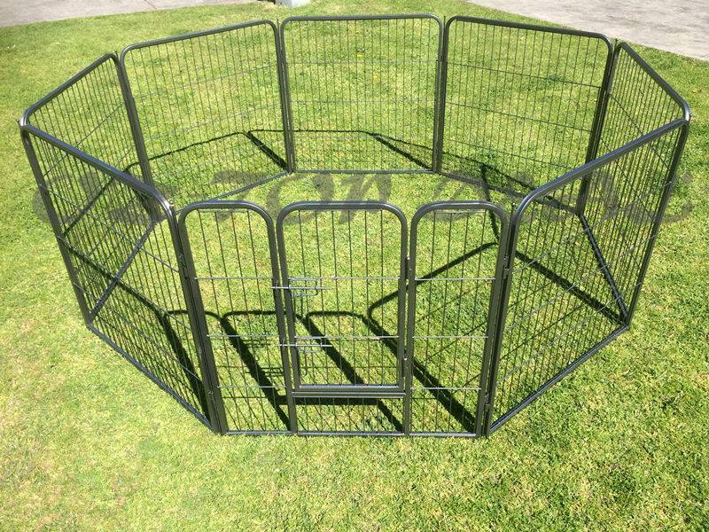 8 Panel Pet Dog Playpen Puppy Exercise Fence Enclosure Cage Cat Play Pen 80 x 60