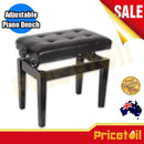 Luxury Adjustable Piano Keyboard Bench Stool PU Leather Seat Black Chair