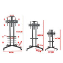 32 To 65" Black Led Plasma Lcd TV Stand Mount Bracket Mobile Trolley With Wheels