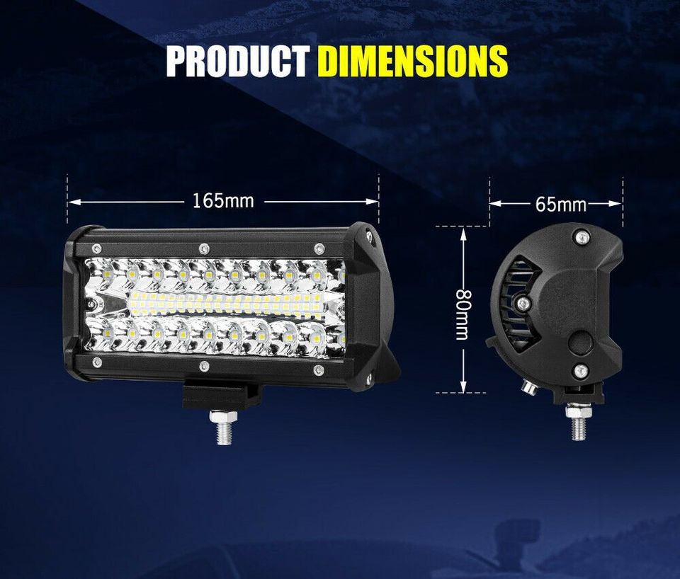 2x 7inch CREE LED Light Bar Spot Flood Combo Work Driving Lights OffRoad 4WD 6"
