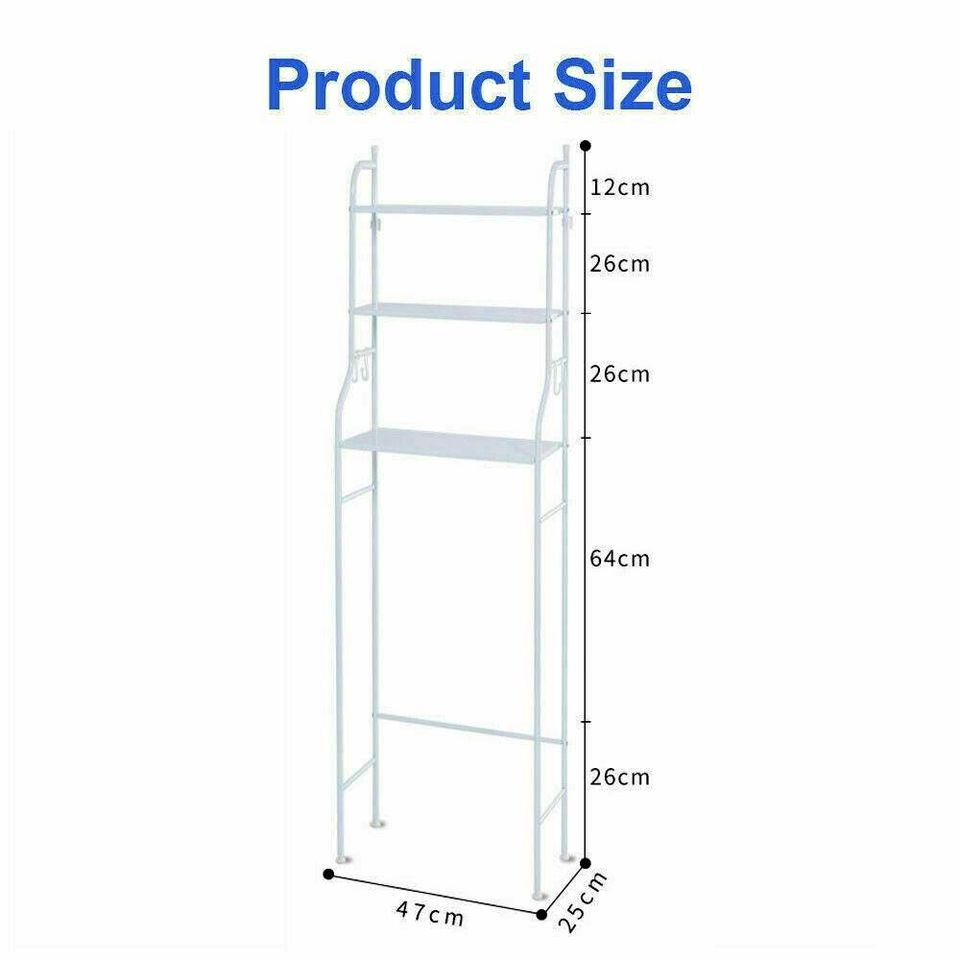 3 Tiers Toilet Shelf Bathroom Rack Over Laundry Washing Machine Storage Shelves