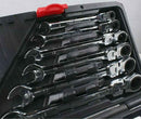 12 Pcs Metric 8-19mm Flexible Head Spanner Gear Ratchet Wrench Cr-V Steel Set