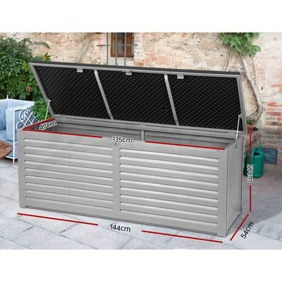 Garden Outdoor Storage Box Bench Seat Indoor Garden Toy Tool Sheds Chest 390L