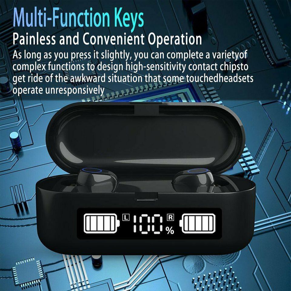 Bluetooth 5.0 Wireless Earphones Headphones TWS Earbud Stereo For IOS Android AU