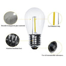15LED Bulbs Solar Power/Plug 48FT Festoon String Lights Wedding Party Waterproof