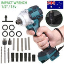 520Nm Cordless Impact Wrench Brushless Rattle Gun 1/2'' Drive & 2x Lithium Battery