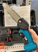 6 Mini Cordless Electric Chainsaw 2X Battery Powered Wood Cutter Rech