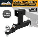 SAN HIMA Dual Hitch Ball Mount Tow Bar Trailer 4WD Car Bike Rack Boat Multi Use