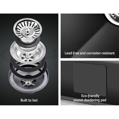 Kitchen Sink Basin Stainless Steel Under/Top/Flush Mount Bowl 440X440MM