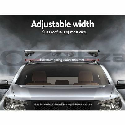 Universal Car Roof Racks Pod Cross Bars Aluminium Adjustable 108cm Sliver