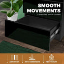 Bedside Tables 2 Drawers Side Table RGB LED High Gloss Nightstand