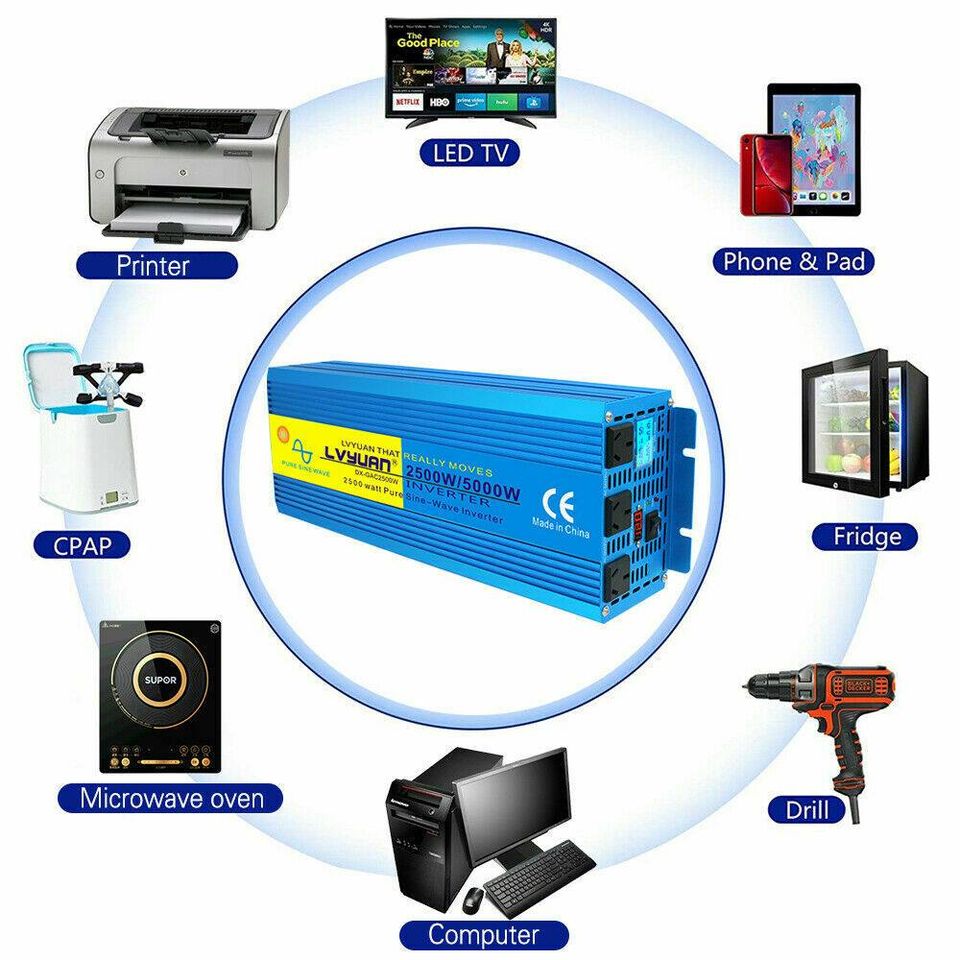2500w 5000w pure sine wave power inverter