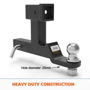 Dual Hitch Ball Mount Tongue Multi Use 2" Tow Bar Trailer Camper Bike Rack 4WD