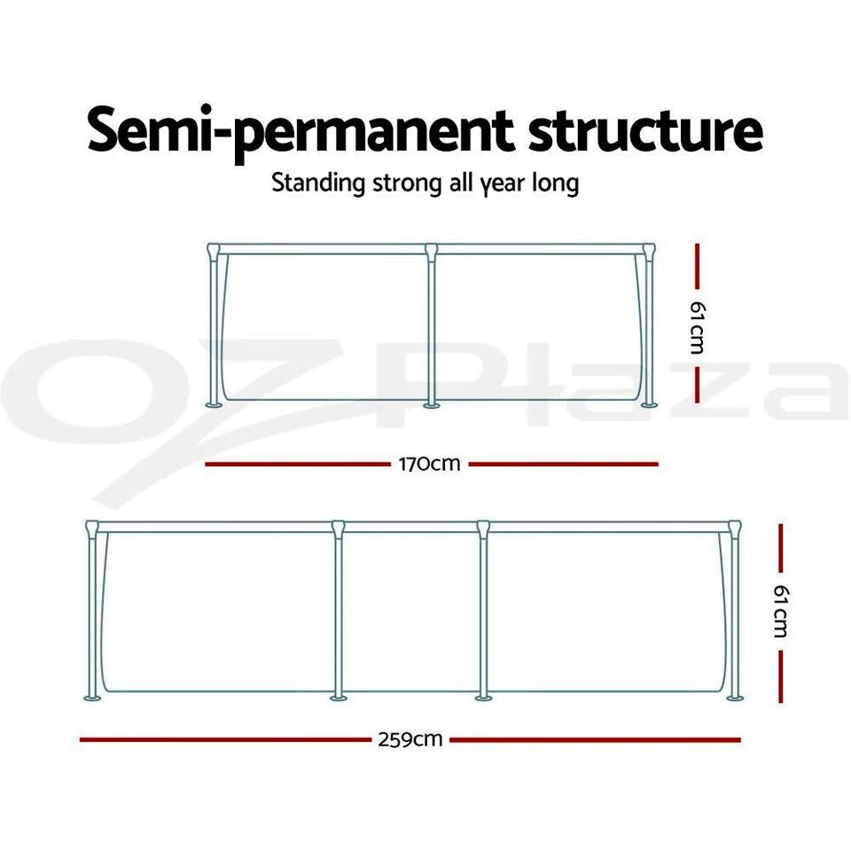 Bestway Swimming Pool above Ground Pools Steel Frame Rectangular