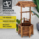 Gardeon Outdoor Garden Ornaments Wishing Well Planter Bucket Wooden Decor Rustic