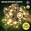80LED Solar Powered 10meter Fairy String Lights Outdoor Garden Party Wedding Xmas