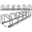 6 Bike Rack Floor Parking Storage Stand Bicycle Cycling Holder Portable Silver