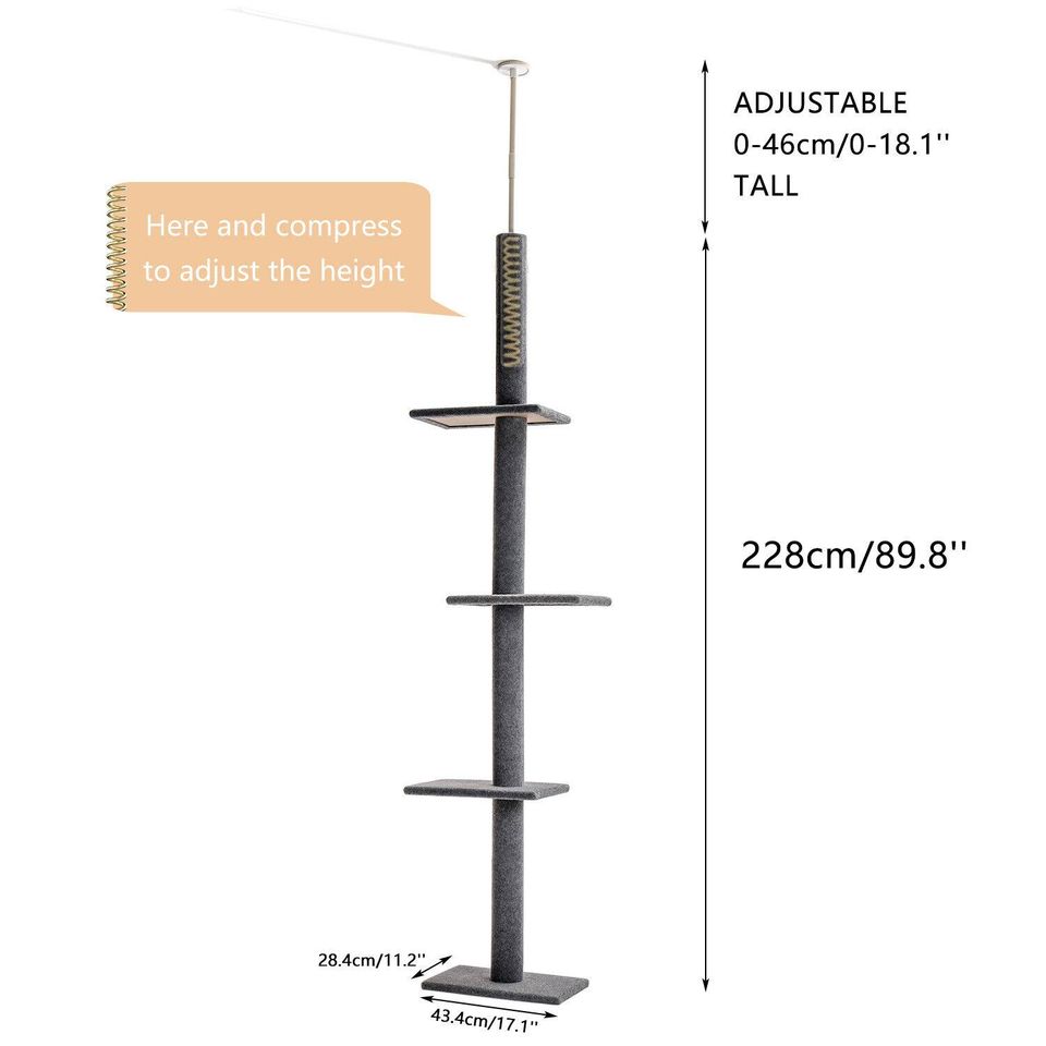 Cat Tree Scratching Post Scratcher Cats Tower Condo House Furniture Ceiling High