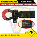 Tow Bar Hitch Receiver Towbar 4WD Off Road Recovery 5 Ton Kit Bow Shackle Black