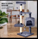 112cm Cat Tree Trees Scratching Post Scratcher Tower Condo House Grey Toy