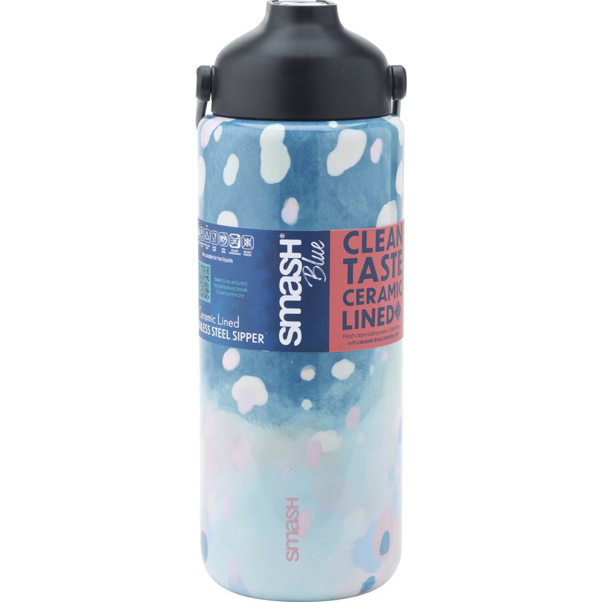 Smash Blue Icon Stainless Steel Sipper Bottle Assorted 1.1L
