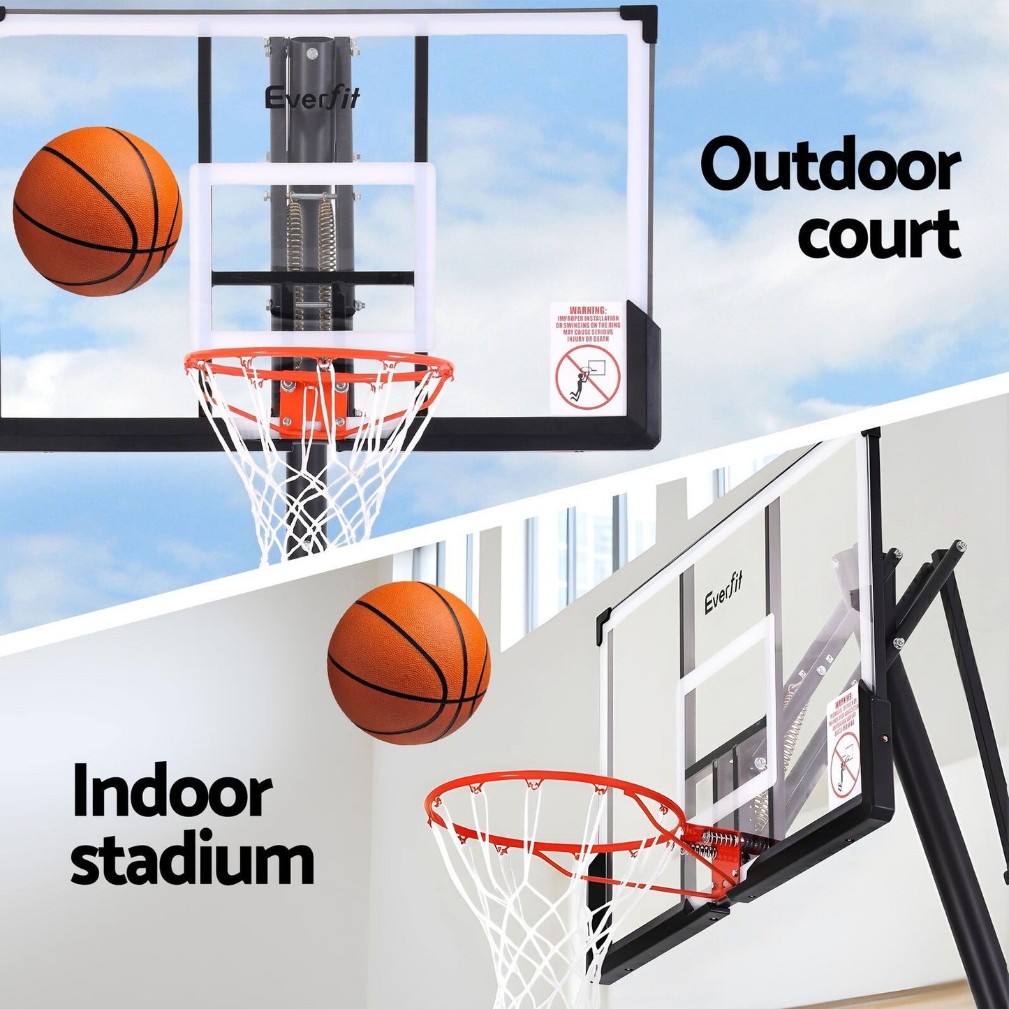 3.05M Basketball Hoop Stand System Portable Height Adjustable Net Ring