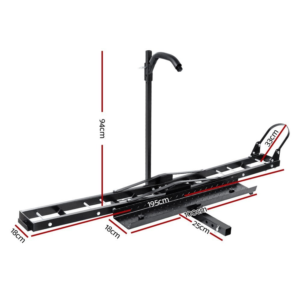 Motorcycle Motorbike Carrier Rack Ramp 2" Towbar Adjustable Height Black