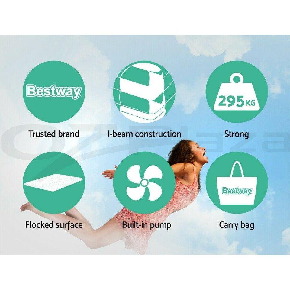 Bestway Air Bed Beds Mattress Queen Size Sleep Built-in Pump Camping Inflatable