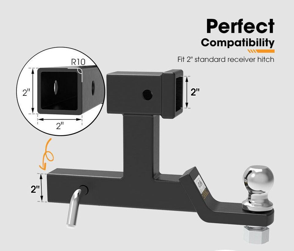 SAN HIMA Dual Hitch Ball Mount Tow Bar Trailer 4WD Car Bike Rack Boat Multi Use