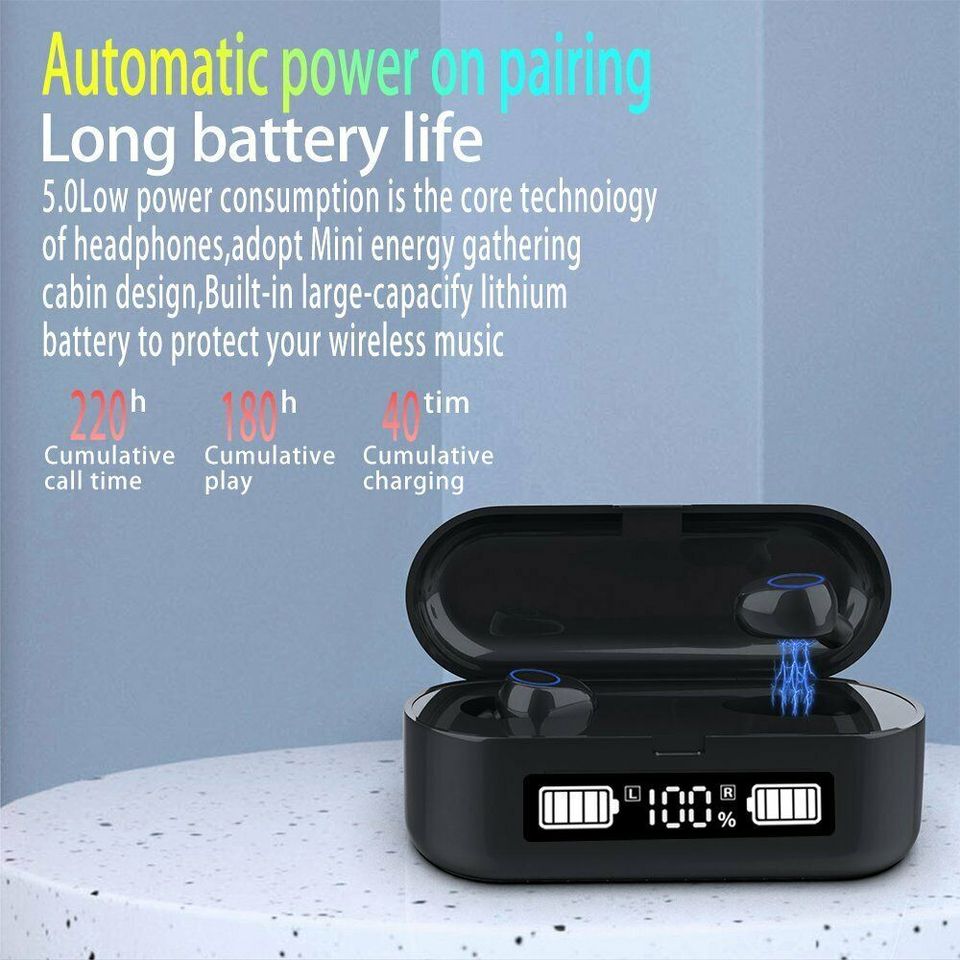 Bluetooth 5.0 Wireless Earphones Headphones TWS Earbud Stereo For IOS Android AU