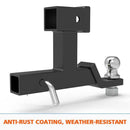 Dual Hitch Ball Mount Tongue Multi Use 2" Tow Bar Trailer Camper Bike Rack 4WD