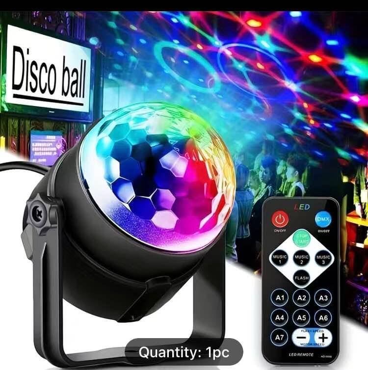 1pc Bring The Party To Life With Sound Activated RGB Disco Ball Lights