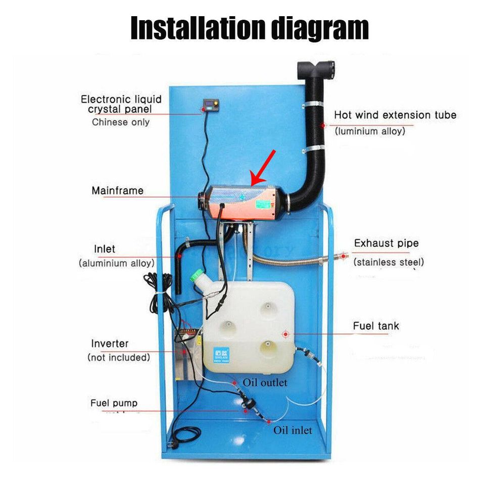 Dandenong pick up 12V 8KW Diesel Air Heater 15L Tank Remote Control Thermostat Caravan Motorhome