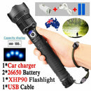 XHP90 Most Powerful 250000LM Tactical 5 Mode Zoom Flashlight LED Hunting Torch
