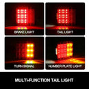 2x Square LED Trailer Tail Lights Stop Indicator Lamp Number Plate Light