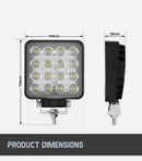 4x 80W LED Work Light CREE Flood Lamp Square Off Road 4x4 Boat Worklights