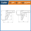 Adjustable Drop Towbar Tow Bar Ball Mount Tongue Hitch Trailer Car RV