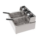 16L Fast Deep Fryer Commercial Electric Twin Basket Stainless Steel Kitchen