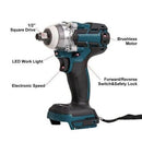 520Nm Cordless Impact Wrench Brushless Rattle Gun 1/2'' Drive & 2x Lithium Battery