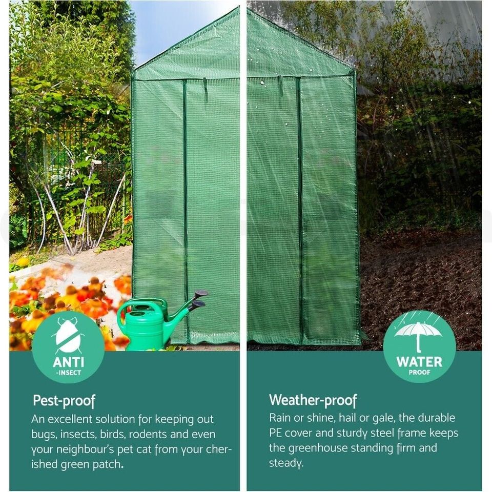 Greenfingers Greenhouse Garden Shed Walk in Green House 1.9X1.2M Storage Plant