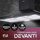 Rangehood 900mm Range Hood 90cm Kitchen Canopy Stainless Steel Home