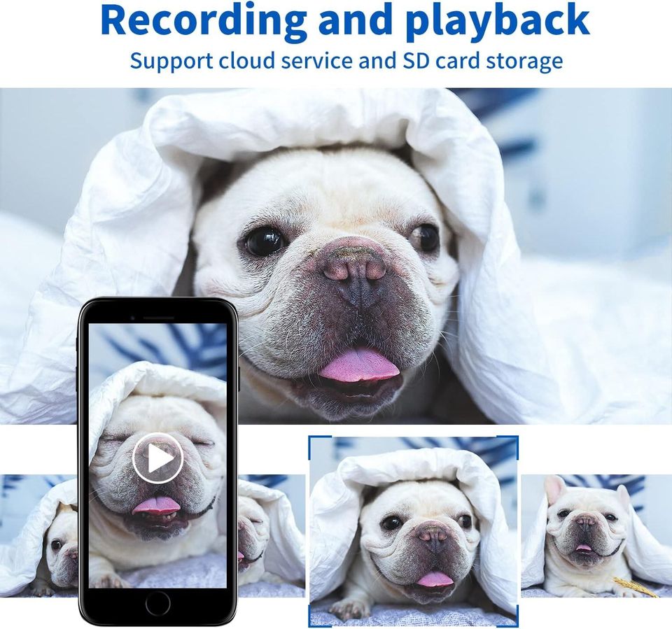 Indoor Security Cameras, VStarcam 2.4GHz WiFi Baby Monitor Dog Camera 360° View, 1080P Night V