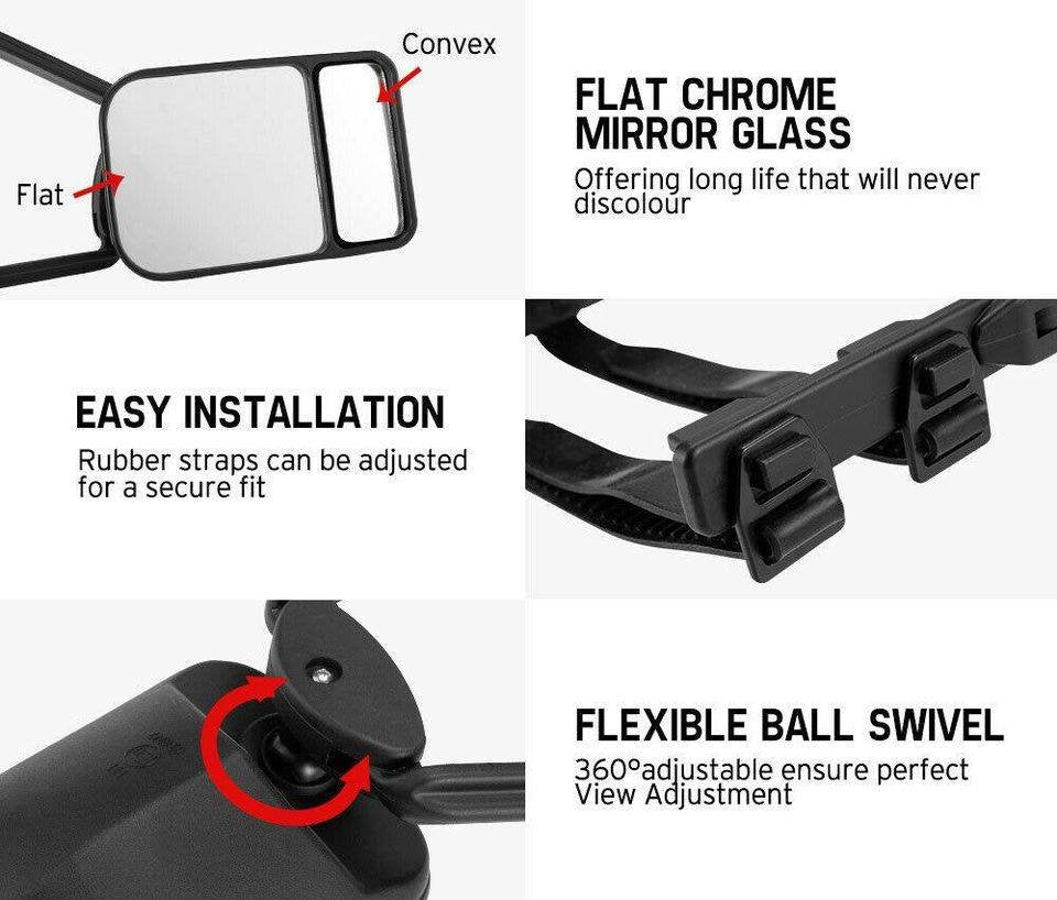 2 pcs universal towing mirror
