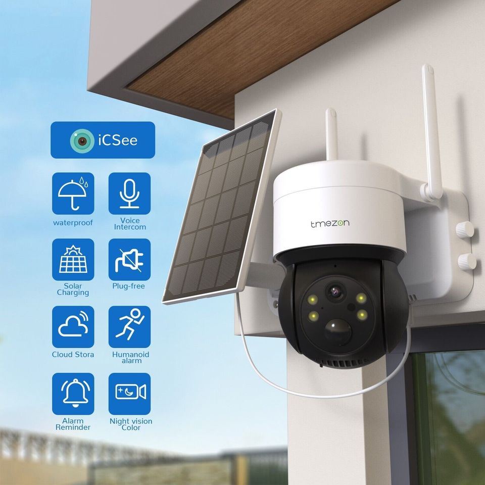 Solar Security Camera Battery Powered Outdoor Wireless Wifi CCTV PTZ Camera IP