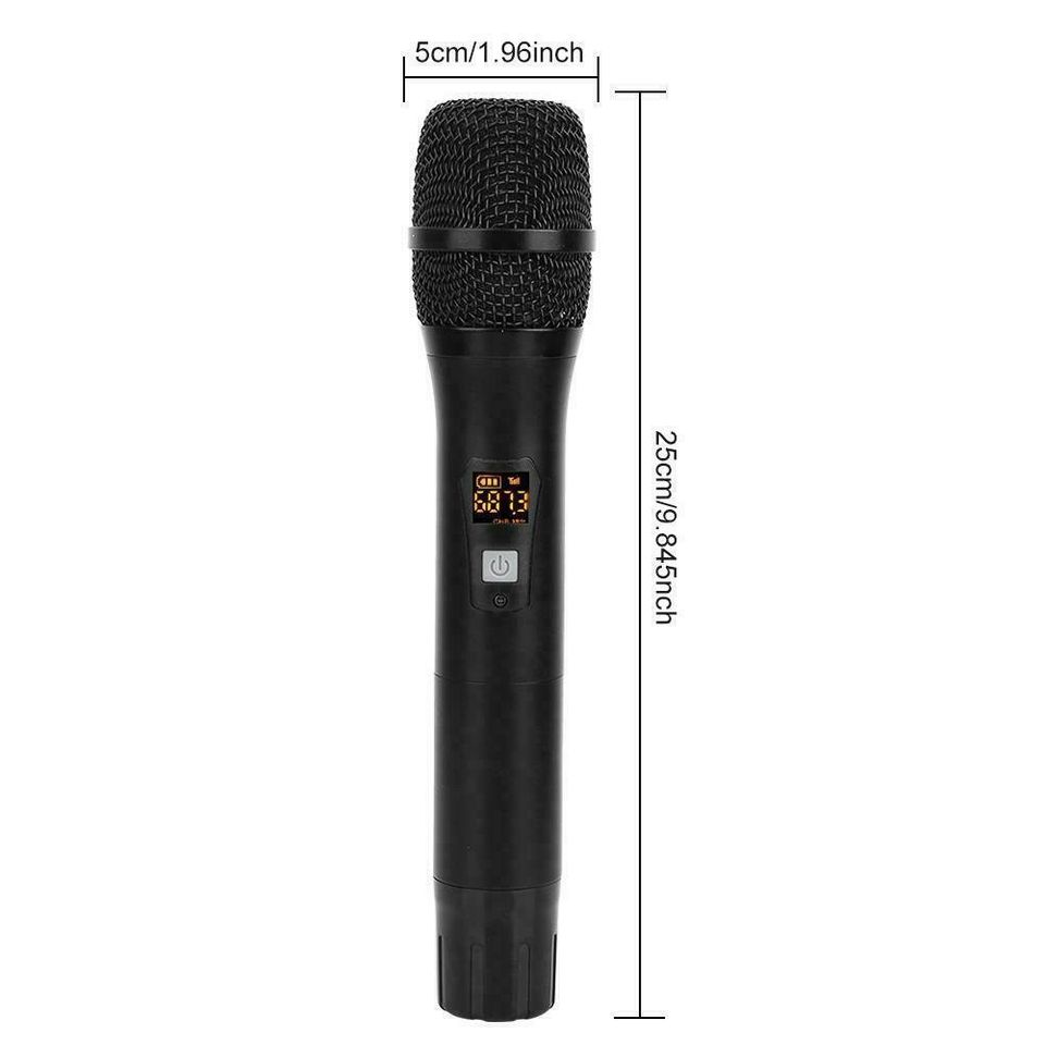 2PCS UHF Wireless Handheld Microphone System with Rechargeable Receiver Karaoke