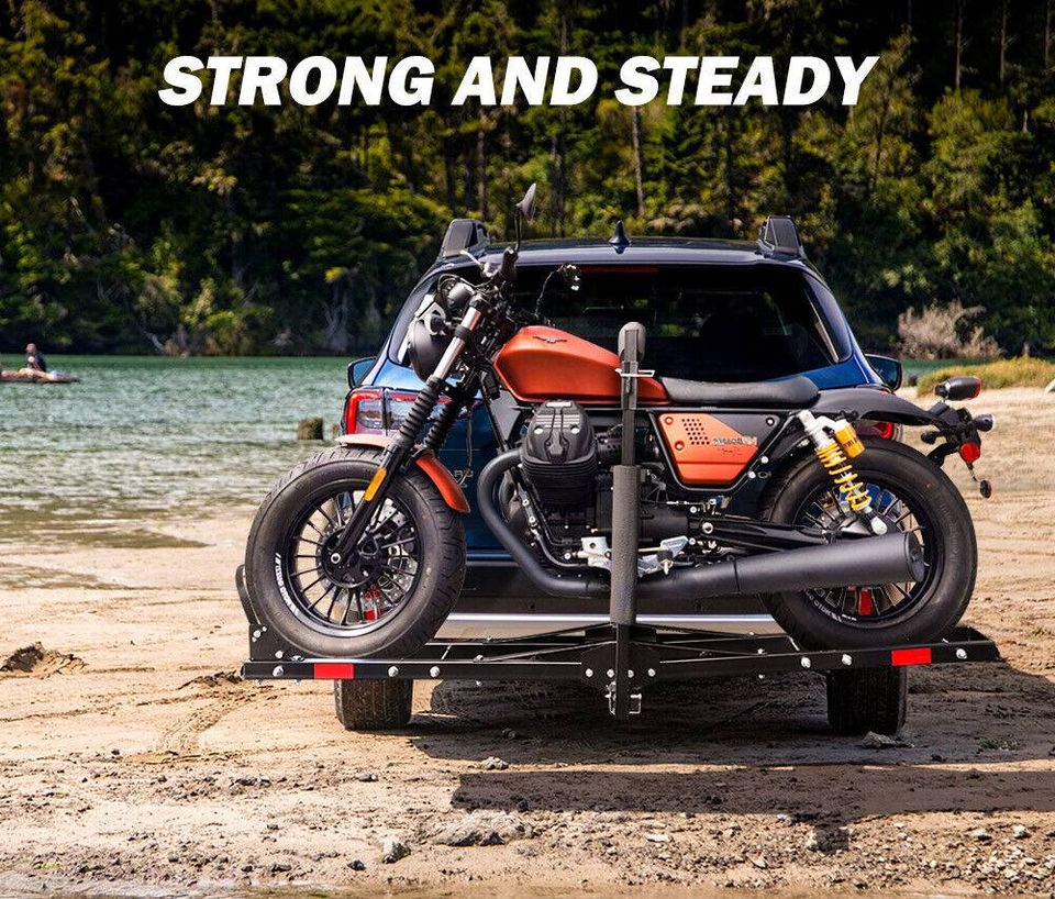 Motorcycle Motorbike Carrier Rack 2" Towbar Arm Rack Bike Ramp Steel