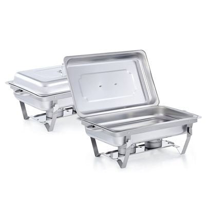 2x9L Chafing Dish Bain Marie Food Warmer Buffet Pan Heater Stackable